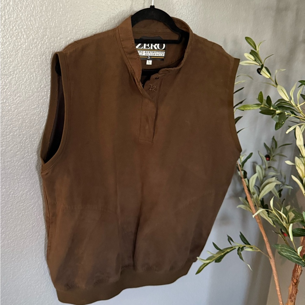Zero Restriction Suede Golf Vest - image 1